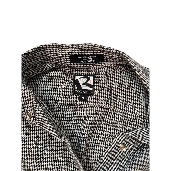 Rockies Black & White Houndstooth Button Up Shirt Women's Size M - Picture 2 of 8